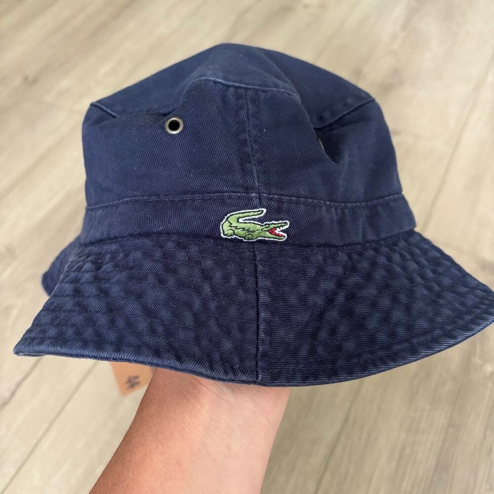 Vintage Lacoste Navy Blue Bucket Hat Womens' Small